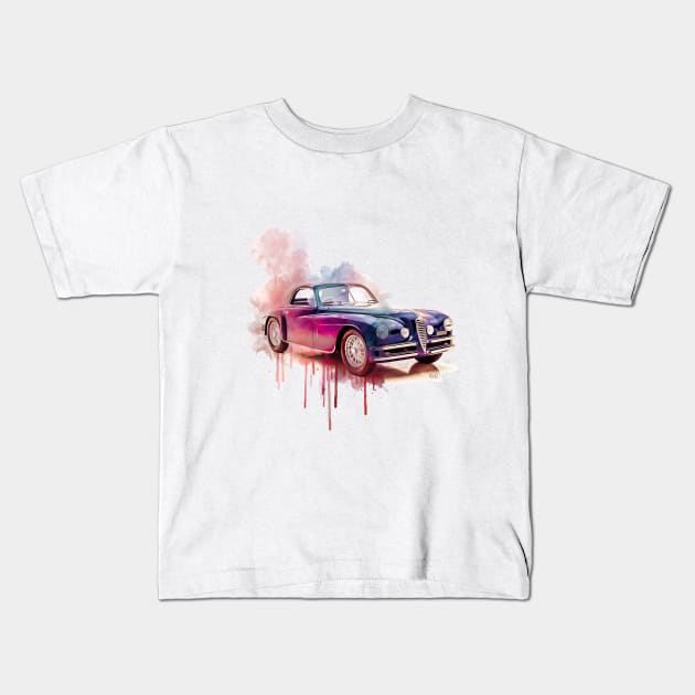 Alfa Romeo 6C color splash Kids T-Shirt by AaaahEeeekStudio